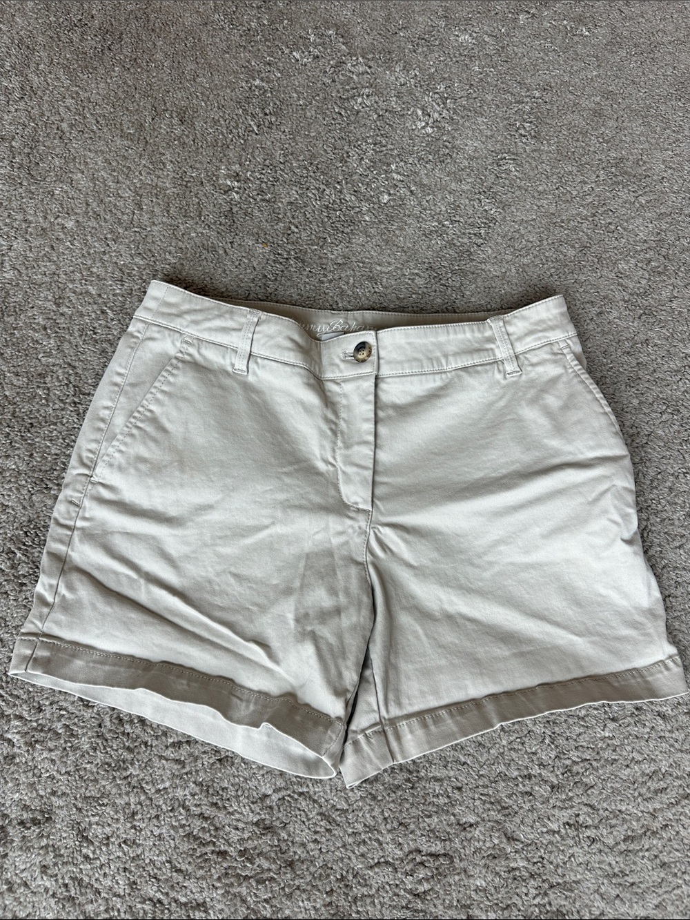 Tommy Bahama Light Beige Women's Bermuda Shorts with Hem Trim
